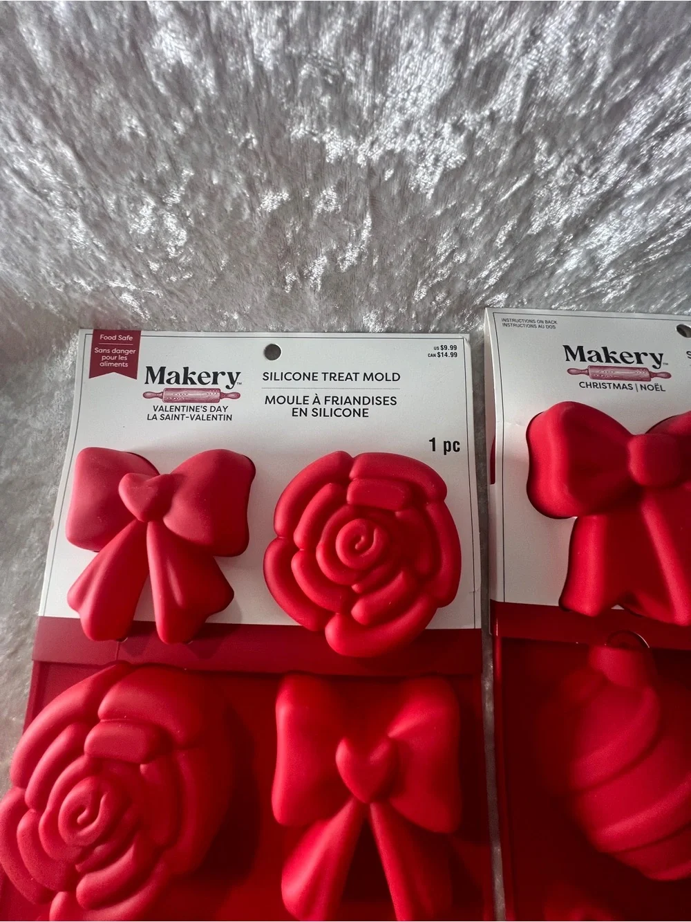 Red Silicone Bow & Rose Baking Mold Set